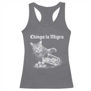 Funny Cat Anti ICE Meme Racerback Tank Top TS14 Charcoal Print Your Wear