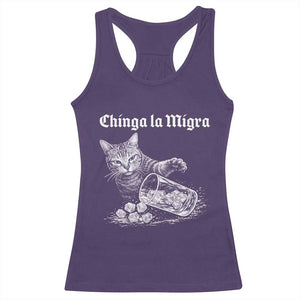 Funny Cat Anti ICE Meme Racerback Tank Top TS14 Purple Print Your Wear