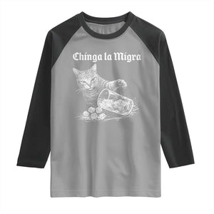 Funny Cat Anti ICE Meme Raglan Shirt TS14 Sport Gray Black Print Your Wear