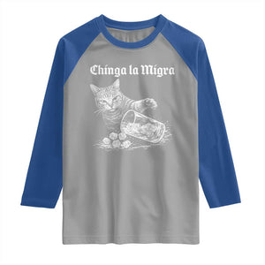 Funny Cat Anti ICE Meme Raglan Shirt TS14 Sport Gray Royal Print Your Wear