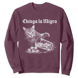 Funny Cat Anti ICE Meme Sweatshirt TS14 Maroon Print Your Wear