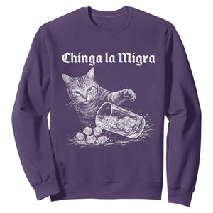 Funny Cat Anti ICE Meme Sweatshirt TS14 Purple Print Your Wear