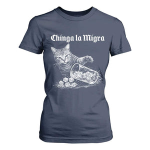 Funny Cat Anti ICE Meme T Shirt For Women TS14 Navy Print Your Wear