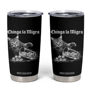 Funny Cat Anti ICE Meme Tumbler Cup TS14 Black Print Your Wear