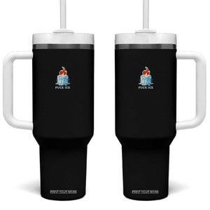 Fck Ice Tumbler With Handle Anti ICE Immigration Deportation Human Rights Protest TS14 One Size: 40 oz Black Print Your Wear