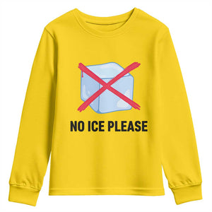 No Ice Please Youth Sweatshirt Subtle Anti ICE Deportation Human Rights TS14 Daisy Print Your Wear