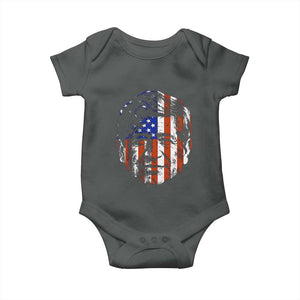 Cesar Chavez Baby Onesie Hispanic Heritage Month American Flag Portrait TS14 Dark Heather Print Your Wear