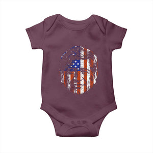 Cesar Chavez Baby Onesie Hispanic Heritage Month American Flag Portrait TS14 Maroon Print Your Wear
