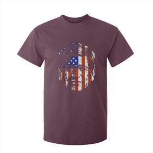 Cesar Chavez T Shirt For Kid Hispanic Heritage Month American Flag Portrait TS14 Maroon Print Your Wear