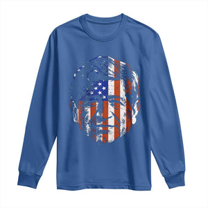 Cesar Chavez Long Sleeve Shirt Hispanic Heritage Month American Flag Portrait TS14 Royal Blue Print Your Wear