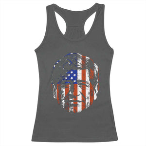 Cesar Chavez Racerback Tank Top Hispanic Heritage Month American Flag Portrait TS14 Dark Heather Print Your Wear
