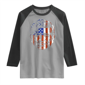 Cesar Chavez Raglan Shirt Hispanic Heritage Month American Flag Portrait TS14 Sport Gray Black Print Your Wear
