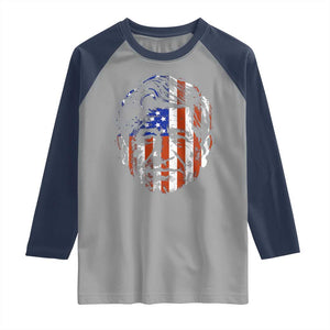 Cesar Chavez Raglan Shirt Hispanic Heritage Month American Flag Portrait TS14 Sport Gray Navy Print Your Wear