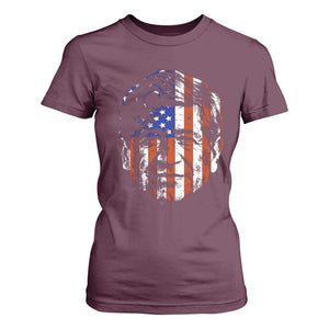 Cesar Chavez T Shirt For Women Hispanic Heritage Month American Flag Portrait TS14 Maroon Print Your Wear