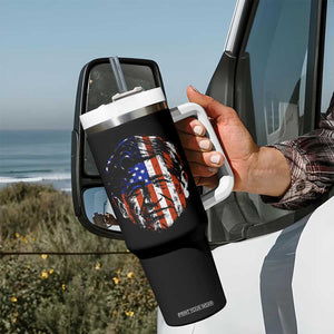 Cesar Chavez Tumbler With Handle Hispanic Heritage Month American Flag Portrait TS14 Print Your Wear