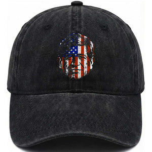 Cesar Chavez Washed Cotton Baseball Cap Hispanic Heritage Month American Flag Portrait TS14 Washed Cap Universal Fit Black Print Your Wear