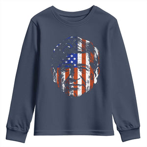 Cesar Chavez Youth Sweatshirt Hispanic Heritage Month American Flag Portrait TS14 Navy Print Your Wear