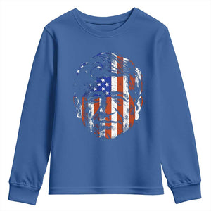 Cesar Chavez Youth Sweatshirt Hispanic Heritage Month American Flag Portrait TS14 Royal Blue Print Your Wear