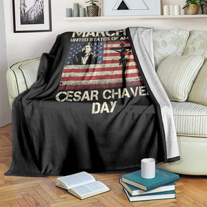 Cesar Chavez March 31 Celebration Throw Blanket Christian American Flag Religious TS14 Print Your Wear