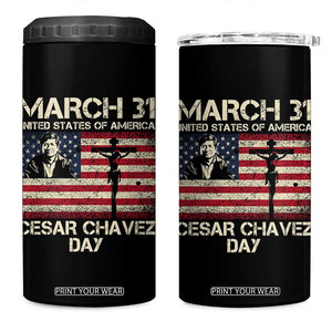 Cesar Chavez March 31 Celebration 4 in 1 Can Cooler Tumbler Christian American Flag Religious TS14 One Size: 16 oz Black Print Your Wear