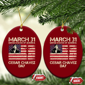 Cesar Chavez March 31 Celebration Ceramic Ornament Christian American Flag Religious TS14 Print Your Wear