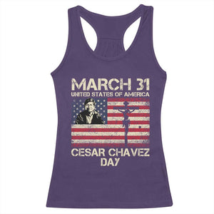 Cesar Chavez March 31 Celebration Racerback Tank Top Christian American Flag Religious TS14 Purple Print Your Wear