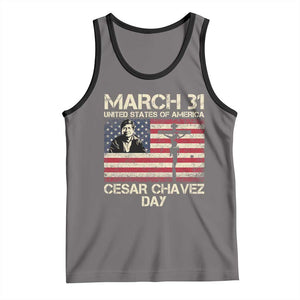 Cesar Chavez March 31 Celebration Tank Top Christian American Flag Religious TS14 Deep Heather Black Print Your Wear