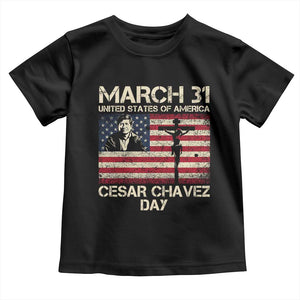 Cesar Chavez March 31 Celebration Toddler T Shirt Christian American Flag Religious TS14 Black Print Your Wear