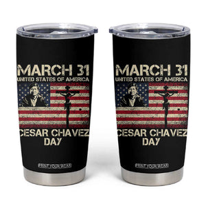 Cesar Chavez March 31 Celebration Tumbler Cup Christian American Flag Religious TS14 Black Print Your Wear