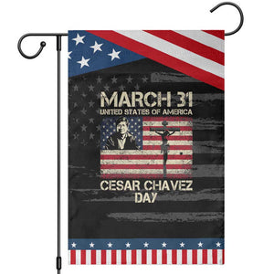 Cesar Chavez March 31 Celebration Garden Flag Christian American Flag Religious TS14 Distressed Black Blue Print Your Wear
