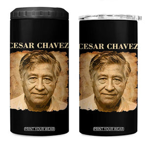 Cesar Chavez 4 in 1 Can Cooler Tumbler Mexican American Pride Latino Heritage TS14 One Size: 16 oz Black Print Your Wear