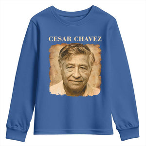Cesar Chavez Youth Sweatshirt Mexican American Pride Latino Heritage TS14 Royal Blue Print Your Wear