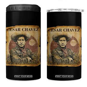 Cesar Chavez 4 in 1 Can Cooler Tumbler Hispanic Heritage Mexican American Pride Latino TS14 One Size: 16 oz Black Print Your Wear