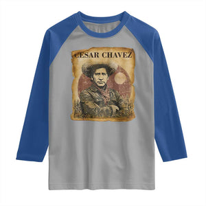 Cesar Chavez Raglan Shirt Hispanic Heritage Mexican American Pride Latino TS14 Sport Gray Royal Print Your Wear