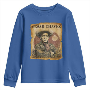 Cesar Chavez Youth Sweatshirt Hispanic Heritage Mexican American Pride Latino TS14 Royal Blue Print Your Wear