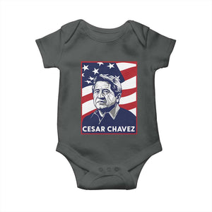 Cesar Chavez Baby Onesie Labor Leader Mexican American Pride TS14 Dark Heather Print Your Wear