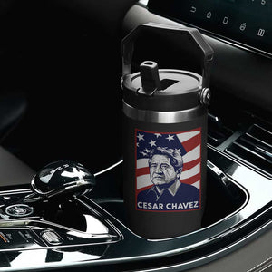 Cesar Chavez Flip Straw Tumbler Labor Leader Mexican American Pride TS14 Print Your Wear