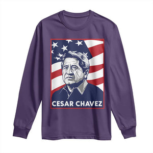 Cesar Chavez Long Sleeve Shirt Labor Leader Mexican American Pride TS14 Purple Print Your Wear