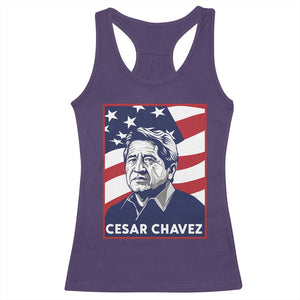 Cesar Chavez Racerback Tank Top Labor Leader Mexican American Pride TS14 Purple Print Your Wear