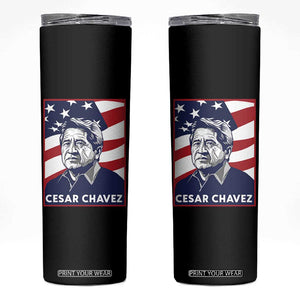 Cesar Chavez Skinny Tumbler Labor Leader Mexican American Pride TS14 Black Print Your Wear