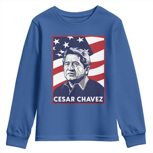 Cesar Chavez Youth Sweatshirt Labor Leader Mexican American Pride TS14 Royal Blue Print Your Wear