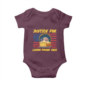 Justice For Lemon Pound Cake Baby Onesie Funny US Flag Cake Parody Rap Free Speech TS14 Maroon Print Your Wear