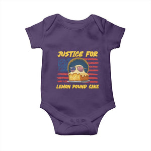 Justice For Lemon Pound Cake Baby Onesie Funny US Flag Cake Parody Rap Free Speech TS14 Purple Print Your Wear