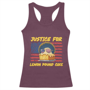 Justice For Lemon Pound Cake Racerback Tank Top Funny US Flag Cake Parody Rap Free Speech TS14 Maroon Print Your Wear