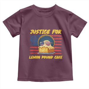 Justice For Lemon Pound Cake Toddler T Shirt Funny US Flag Cake Parody Rap Free Speech TS14 Maroon Print Your Wear