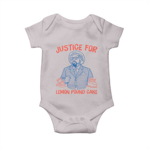 Justice For Lemon Pound Cake Baby Onesie Viral Trend Free Speech TS14 Ice Gray Print Your Wear
