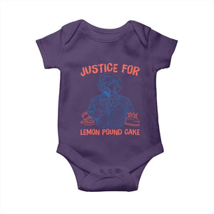 Justice For Lemon Pound Cake Baby Onesie Viral Trend Free Speech TS14 Purple Print Your Wear