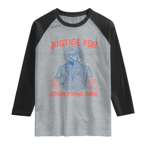 Justice For Lemon Pound Cake Raglan Shirt Viral Trend Free Speech TS14 Heather Gray Black Print Your Wear