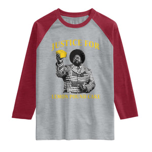 Justice For Lemon Pound Cake Raglan Shirt Vintage Rap Free Speech TS14 Heather Gray Heather Red Print Your Wear