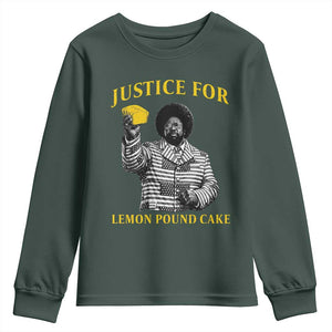 Justice For Lemon Pound Cake Youth Sweatshirt Vintage Rap Free Speech TS14 Dark Forest Green Print Your Wear